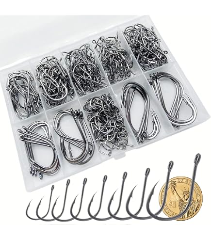 thumbnail image 2 of 100pcs Sea Fishing Baitholder Hooks – Long Shank, Barbed, Nickel, 13 Sizes 2 of 5