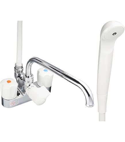 Amazon | ∞[KF207ZNR3]KVK 水栓金具 デッキ型一時止水付2ハンドル 