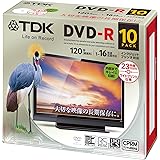 TDK 録画用DVD-R デジタル放送録画対応(CPRM) 1-16倍速 インクジェットプリンタ対応(ホワイト・ワイド) 10枚パック 5mmスリムケース DR120DPWC10UE