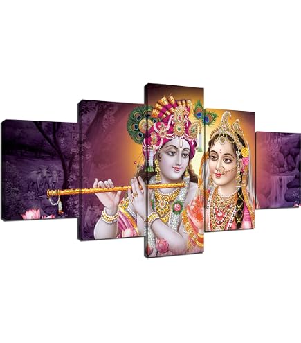 Lord Krishna Poster Mit Rahmen - Mahabharatha Motiv, Religiöses & Elegantes Wandbild Für Zuhause/Büro