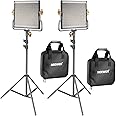 Neewer 2 Pack Dimmable Bi-Color 480 LED Video Light and Stand Lighting Kit Includes: 3200-5600K CRI 96+ LED Panel with U Brac