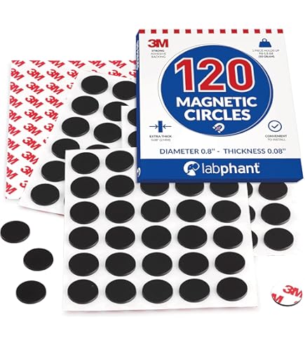 105 Pcs Round Magnets With Adhesive Backing, Magnetic Tape, Flexible Self Adhesive Magnets For Crafts, Magnetic Strips Small Sticky Magnetic Dots For Hanging & Organizing Light Objects - View #3
