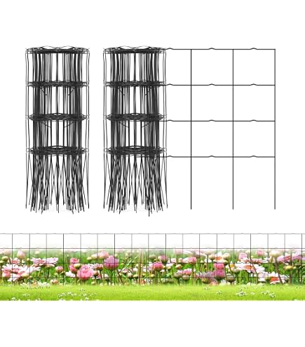 SEGAWE Black Metal Garden Folding Border Fence - 18in X 35pc Decorative Edging Barrier - View #5