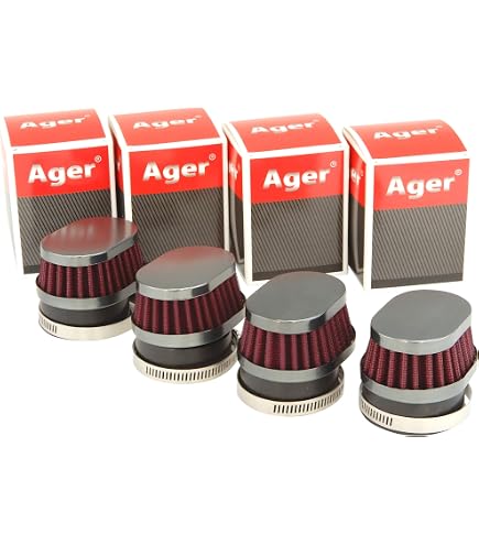 | Ager オーバル パワーフィルター ガンメタxブラック 50mm 4個