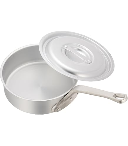 Amazon｜キングアルマイト 浅型 片手鍋(目盛付)24cm｜片手鍋・ソース  