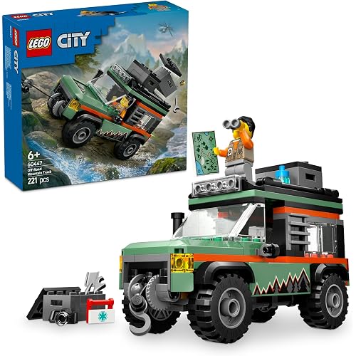 LEGO City Off-Road 4x4 Mountain Truck Toy for 6+ Year Old Boys & Girls, Kids Toy Vehicle with an Explorer Minifigure & Access