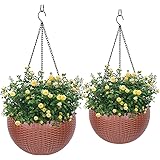 VIVOSUN Hanging Planter Flower Plant Pots Brown