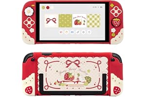 GeekShare Switch2カバー Switch2対応 スイッチ2025 PC製 joy con 保護カバー 分体式カバー 全面保護 薄型 傷防止 汚れ防止 対応耐衝撃 取り外し簡単-春のイチゴ (ピンク)