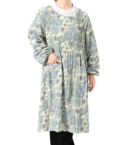 Amazon.co.jp: [ルナ パンダ] 日本製 割烹着 綿100％ かわいい 花 柄の