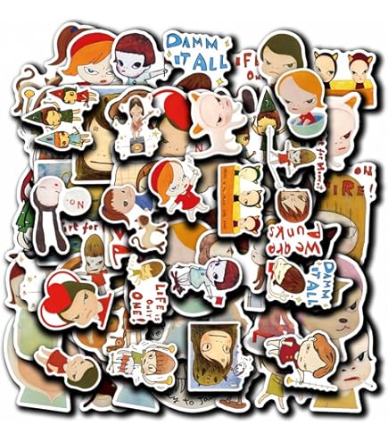 Amazon.co.jp: 奈良美智 クリスタルステッカー セット 13枚 防水 PVC