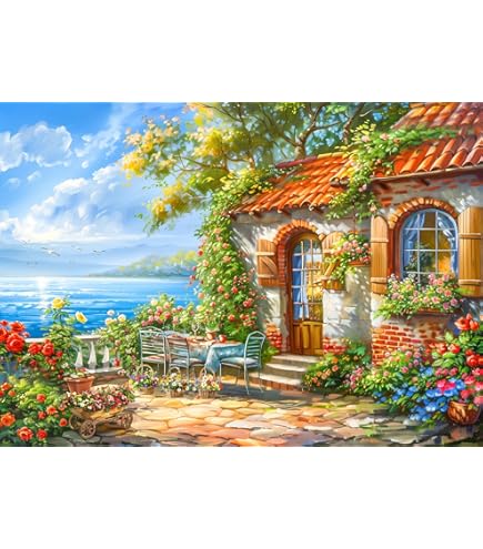 Amazon | CHengQiSM 1000ピース ジグソーパズル Thomas Kinkade 田園