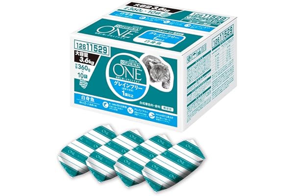 Purina One Cat Dry Grain-Free White Fish 1 Year Old and Up, 8.9 lbs (3.6 kg) (12.7 oz (360 g) x 10 Bags