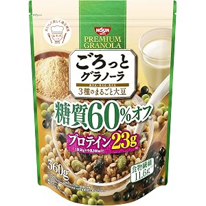 日清シスコ ごろっとグラノーラ 3種のまるごと大豆 糖質60%オフ 360g×6袋