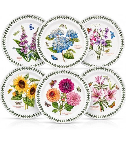 Amazon.co.jp: Portmeirion Botanic Garden Salad Plates, Set of 6