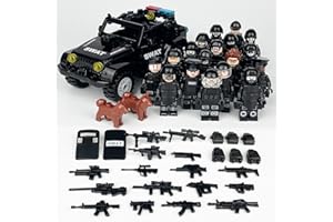 特殊部隊 SWAT 機動隊 警察 ヘリコプター 組み立てセット 男の子 玩具 他ブランドとの互換性 24種類の黒の特殊部隊