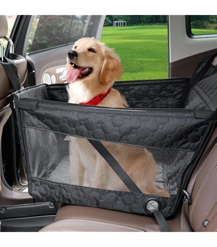 Winbate Medium Dog Car Seat - Scratchproof Waterproof Booster Seat For Large Dogs, SUVs, Cars & Trucks - 19" X 23" X 19