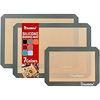 Silicone Baking Mat, Katbite Large Baking Mat Set of 3-2 Half Sheets Mats (11 5/8" x 16 1/2") + 1 Quarter Baking Sheets, Reus