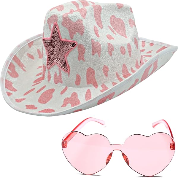 Heart Shaped Sunglasses Cowgirl Hat 