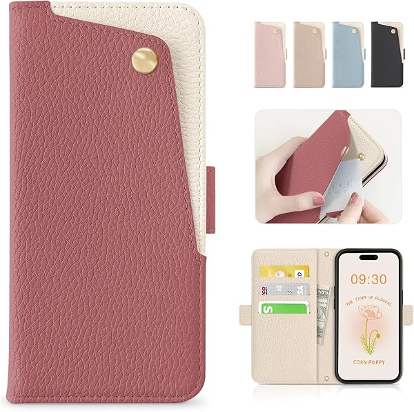 iPhone 16 Case Notebook Type (Watermelon Red) - 1