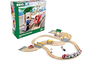 BRIO ( ブリオ ) WORLD レール&ロードトラベルセット [全33ピース] 対象年齢 3歳~ ( 電車 おもちゃ 木製 レール ) 33209