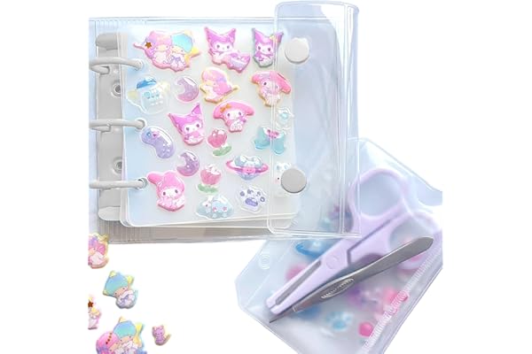 シール帳 プラバン ppシート6枚 収納袋付き【小さいカバンに入るA8 サイズ】 白 プリ帳 透明 推し カラー ファイル プリクラ Abon Abon (ホワイト)