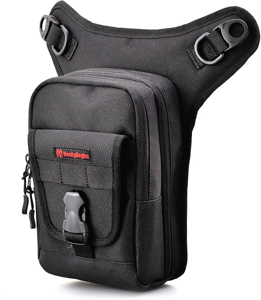 ヘンリービギンズ(Henly Begins) デイトナ バイク レッグバッグ 1.5L ポリエステル ペットボトル収納可 3室構造 ホルスターバッグ3 DH-729 ブラック 98659 - 1