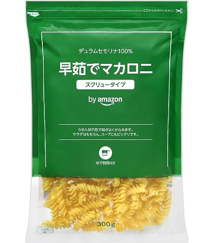Amazon.co.jp: by Amazon 早茹でマカロニ 300g×3袋 スクリュータイプ