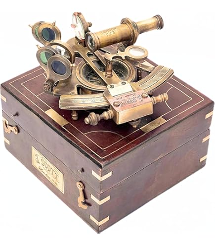 Amazon.co.jp: ソー航海ブロンズ六分儀素朴なヴィンテージホーム