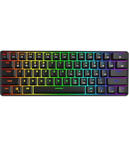 Amazon | Skyloong GK61 メカニカルゲーミングミニポータブル 60