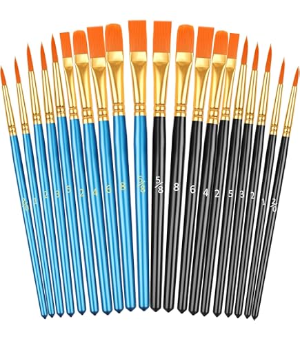 Amazon.co.jp: 水彩筆 画材筆 7本平筆 お絵かき道具セット 水彩 