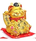 Amazon.co.jp: EnergyPower 黄金の開運電動招き猫 磁器製 大型