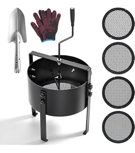 Amazon.co.jp: AOUCN土ふるい機、手動回転式用土分別器、操作が簡単で