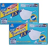 【Amazon.co.jp 限定】(PM2.5対応) フィッティ 7DAYS マスク EX 120枚入 ふつうサイズ ホワイト (60枚入×2)