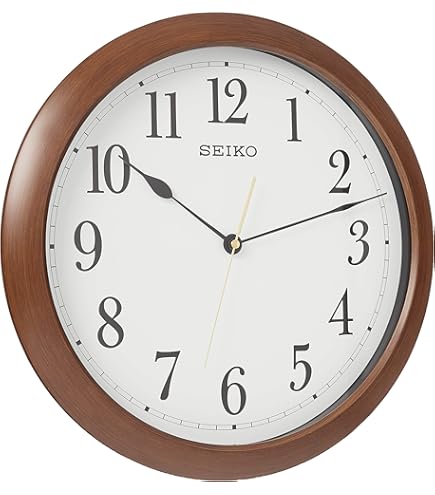 SEIKO 電波掛時計 Amazon.co.jp: セイコー 13インチ 番号付き 木製仕上げ 壁時計