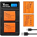 Vemico LI-50B/D-LI92 バッテリー 充電器 2個大容量1050mAh互換バッテリー LCD付きType-c USB充電器 対応機種 Olympus Li-50B/Pentax D-Li92/Ricoh DB-100/SP-720UZ