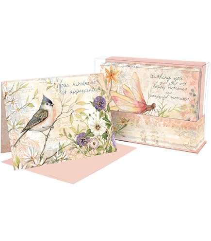 LANG Heart & Home Notizkarten-Set – 18 Karten + 19 Umschläge, 7 Motive – Für Geburtstag, Dankeschön, Genesung Etc.