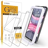 【Amazon限定ブランド】iPhone 11 フィルム iPhone Xr ガラスフィルム ガイド枠 3枚入- Arae アイフォン11/Xr 6.1インチ 対応用 『高透過率 飛散防止 9H 旭硝子材』 強化ガラス 液晶保護フィルム (Apple