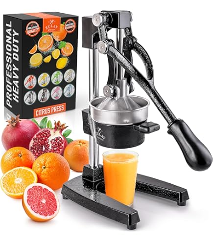 Amazon | Eurolux 鋳鉄シトラスジューサー | 特大 商用グレード 手動
