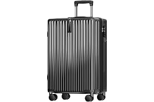 Atzone Ginza Suitcase, Carry-On, Large Capacity, Lightweight, with USB Port, Hidden Hook, Multi-Functional, Quiet Double Casters, TSA Lock, Shock Resistant, Zipper Type, Travel, Business Trip, School
