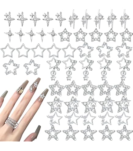 Amazon | ネイルパーツ メタルパーツ 20個セット 五芒星型 立体 3D
