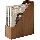 sunren 本 収納 ブックスタンド 本立て 木製 卓上収納 雑誌/新聞/書類入 オフィス 卓上本棚 デスク 小物入れ (ダークブラウン)