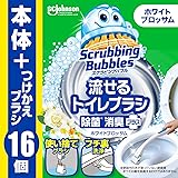【Amazon.co.jp 限定】 スクラビングバブル (Scrubbing Bubbles) 流せるトイレブラシ 除菌消臭プラス ホワイトブロッサムの香り 本体+付け替え用 (16個) トイレ掃除 洗剤 黒ずみ まとめ買い 使い捨て