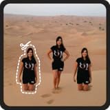 カットし、継ぎ目なしに写真を貼り付け