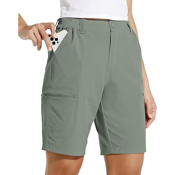 Amazon Womens Cargo Shorts Elastic Waist SANTINY Women's