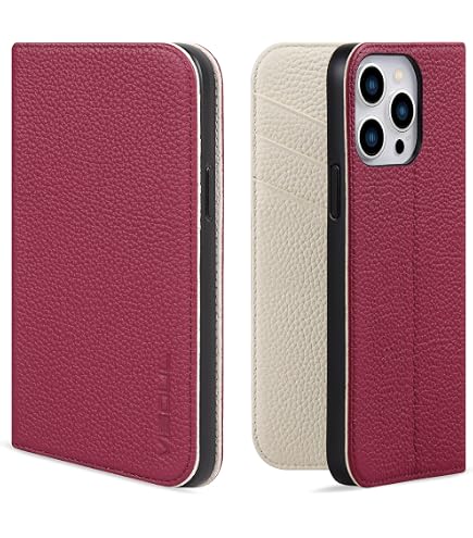 Amazon.co.jp: iPhone12/Pro 用 手帳型ケース カバー レッド 型押し