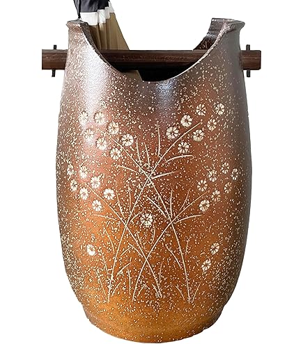 Amazon｜灰窯変壷型変形傘立（信楽焼） [34 x 33 x 44cm 9100g] 【傘