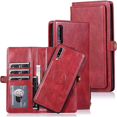 Cavor for Samsung A70 Wallet Case,for Samsung Galaxy A70 Case,2 in 1 Magnetic Detachable Case Leather Flip Cover with Stand F