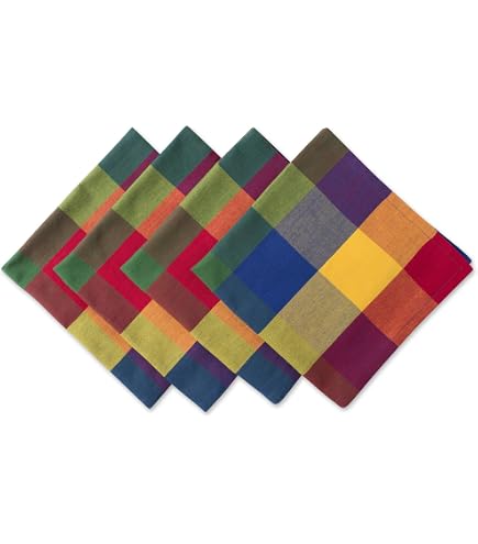 DII 100% Cotton Checkered Tablecloth - 52x52 Inch Square, Machine Washable, Summer Picnic Dinner Table Cover - View #7