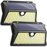 【最新昇級版 283LED】ソーラーライト 283LED センサーライト 3つ知能モード 太陽光発電 防水 人感センサー 自動点灯 ガーデンライト 屋外ウォールライト 壁掛け/庭先/表玄関/駐車場などで活躍 ペンダントライト 防犯ライト 2個