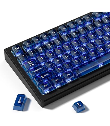 114 Keys Blue Jelly Keycaps Cherry Profile Doubleshot Translucent